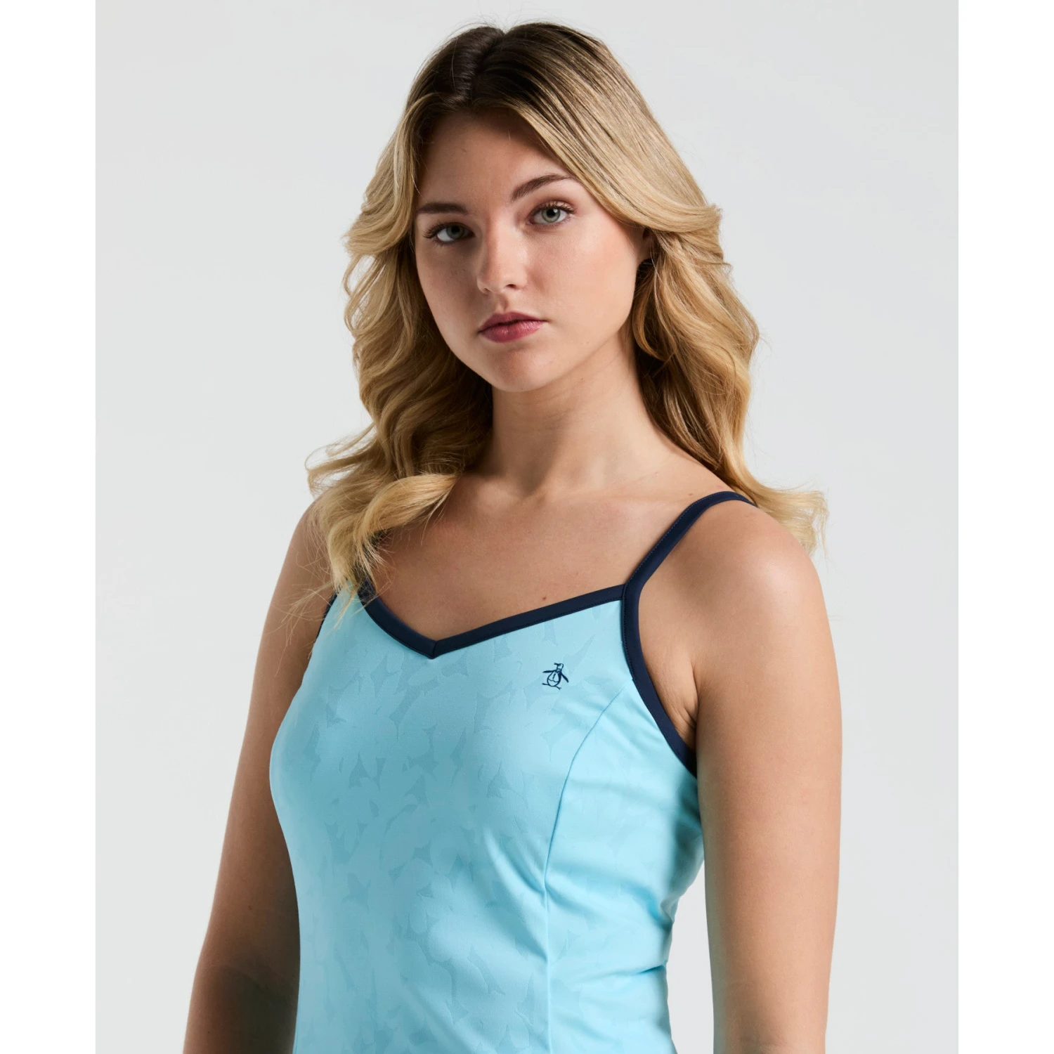 Original Penguin Women's Floral Jacquard Tennis Dress In Castaway(Womens Floral Jacquard Tennis Dress Blue O1dsf025gg 445) 3 Original Penguin Women's Floral Jacquard Tennis Dress In Castaway(Womens Floral Jacquard Tennis Dress Blue O1dsf025gg 445) - Image 3
