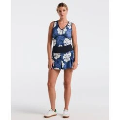 Original Penguin Women's Fuji Floral Tennis Skort In Black Iris(Womens Fuji Floral Tennis Skort Blue O1kbff17gg 417)