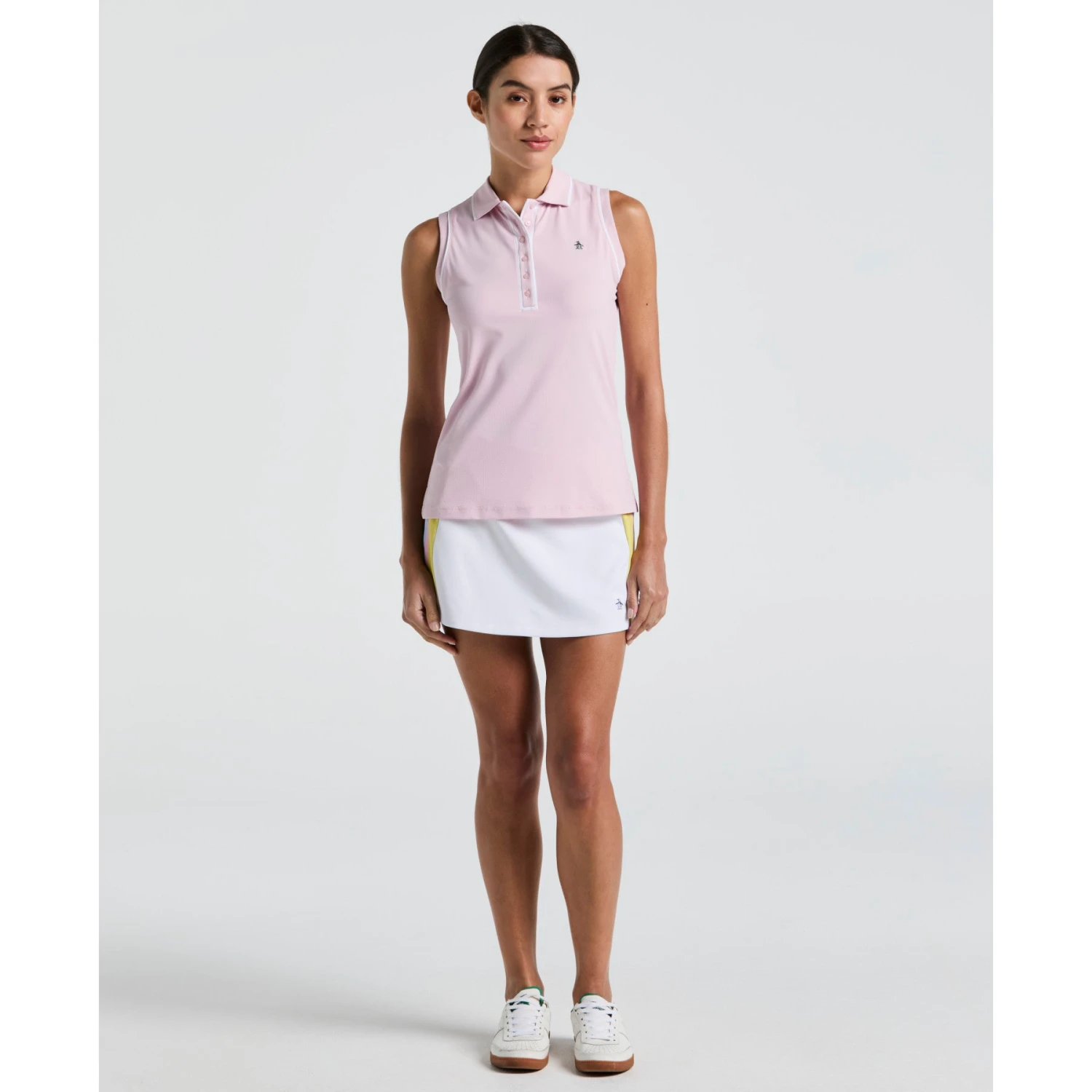 Original Penguin Women's Side Striped Ribbed Tennis Skort In Bright White(Womens Side Striped Ribbed Tennis Skort White O1kbsf09gg 118) 1 Original Penguin Women's Side Striped Ribbed Tennis Skort In Bright White(Womens Side Striped Ribbed Tennis Skort White O1kbsf09gg 118)