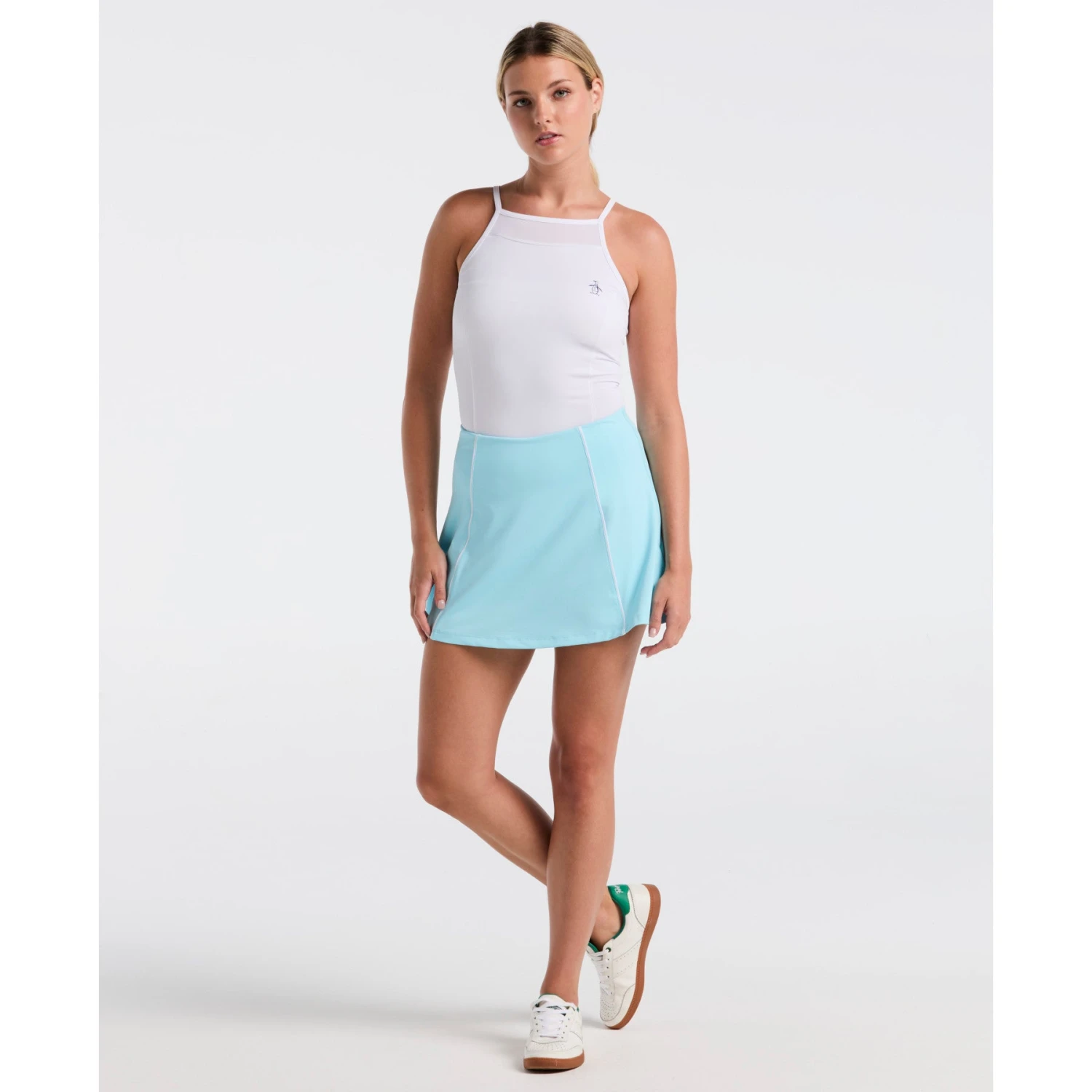 Original Penguin Women's Colour Block Flounce Tennis Skort In Castaway(Womens Colour Block Flounce Tennis Skort Blue O1kbsf19gg 445) 1 Original Penguin Women's Colour Block Flounce Tennis Skort In Castaway(Womens Colour Block Flounce Tennis Skort Blue O1kbsf19gg 445)