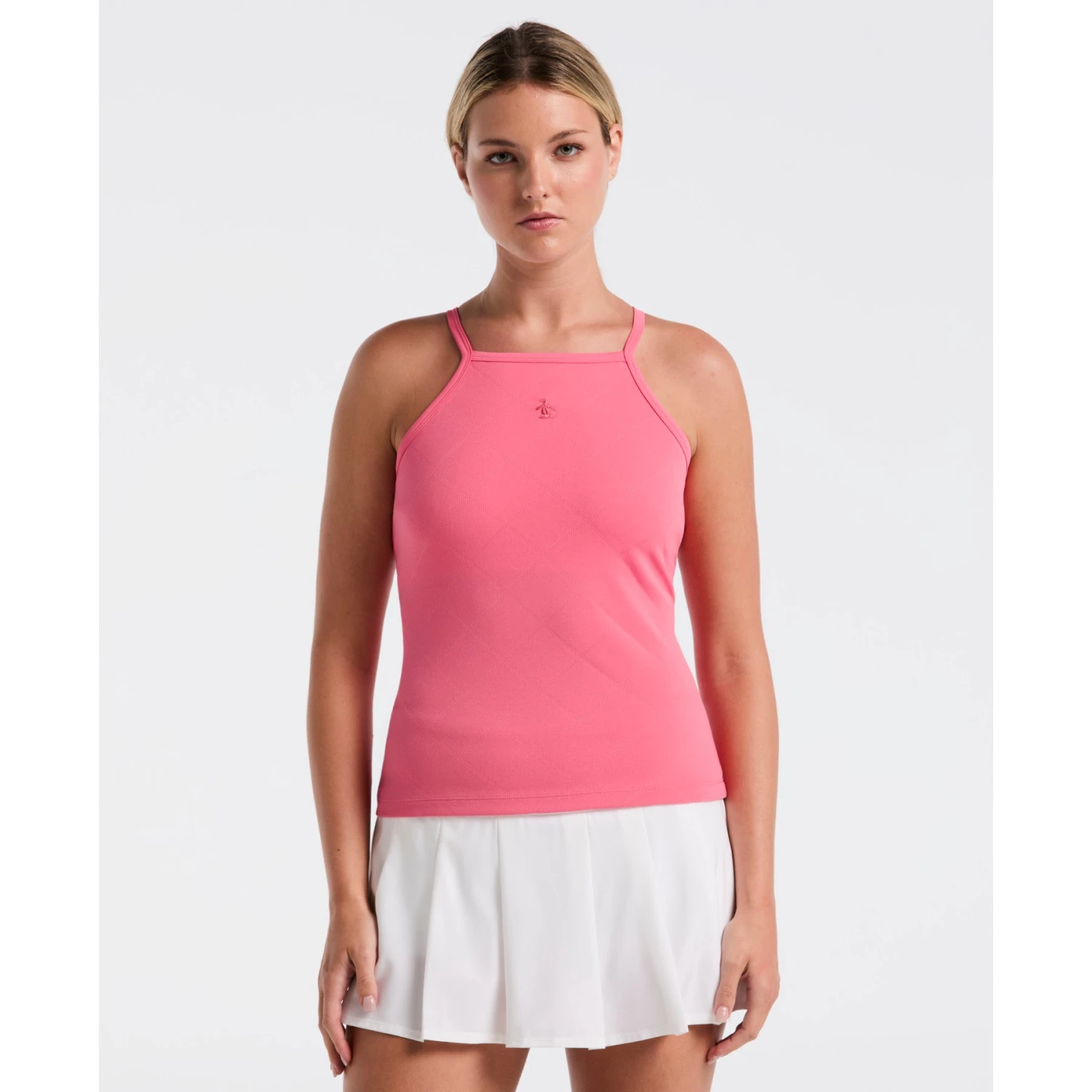 Original Penguin Women's Jacquard Tennis Tank Top In Camellia Rose(Womens Jacquard Tennis Tank Top Pink O1kff021gg 660) 1 Original Penguin Women's Jacquard Tennis Tank Top In Camellia Rose(Womens Jacquard Tennis Tank Top Pink O1kff021gg 660)