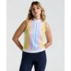 Original Penguin Women's Tennis Striped Ribbed Tank Top In Bright White(Womens Tennis Striped Ribbed Tank Top White O1ksf027gg 118)