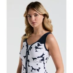 Original Penguin Women's Tennis Riviera Floral Print Tank Top In Black Iris(Womens Tennis Riviera Floral Print Tank Top Blue O1ksf032gg 417) 6 Original Penguin Women's Tennis Riviera Floral Print Tank Top In Black Iris(Womens Tennis Riviera Floral Print Tank Top Blue O1ksf032gg 417) -Original Penguin Outlet O1KSF032 417 alt2