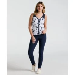 Original Penguin Women's Tennis Riviera Floral Print Tank Top In Black Iris(Womens Tennis Riviera Floral Print Tank Top Blue O1ksf032gg 417) 7 Original Penguin Women's Tennis Riviera Floral Print Tank Top In Black Iris(Womens Tennis Riviera Floral Print Tank Top Blue O1ksf032gg 417) -Original Penguin Outlet O1KSF032 417 alt3