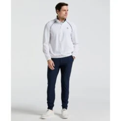 Original Penguin 1/4 Zip Tennis Jacket In Bright White(14 Zip Tennis Jacket White O1wsf002gg 118) 7 Original Penguin 1/4 Zip Tennis Jacket In Bright White(14 Zip Tennis Jacket White O1wsf002gg 118) -Original Penguin Outlet O1WSF002 118 alt3