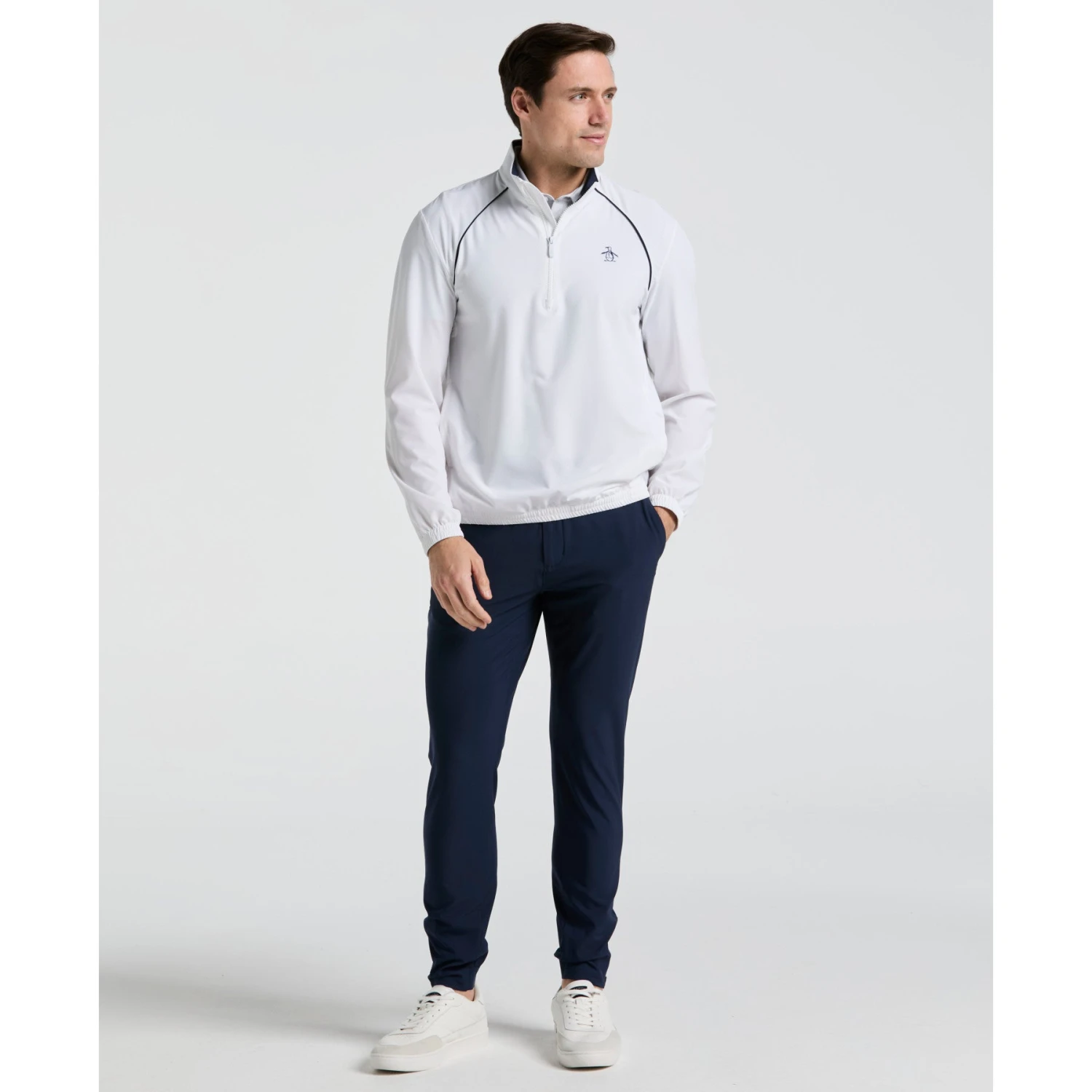 Original Penguin 1/4 Zip Tennis Jacket In Bright White(14 Zip Tennis Jacket White O1wsf002gg 118) 4 Original Penguin 1/4 Zip Tennis Jacket In Bright White(14 Zip Tennis Jacket White O1wsf002gg 118) - Image 4