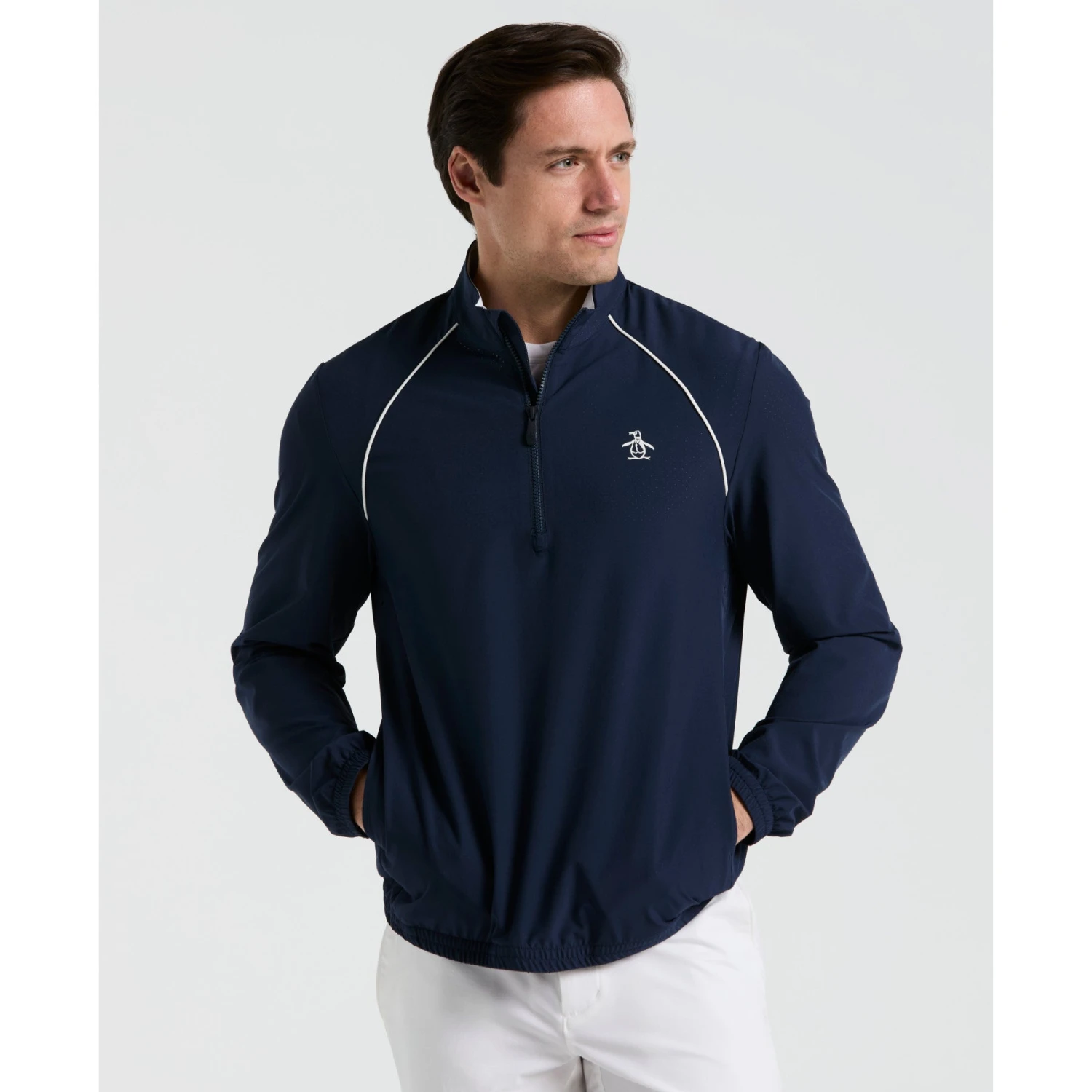 Original Penguin 1/4 Zip Tennis Jacket In Black Iris(14 Zip Tennis Jacket Blue O1wsf002gg 417) 1 Original Penguin 1/4 Zip Tennis Jacket In Black Iris(14 Zip Tennis Jacket Blue O1wsf002gg 417)