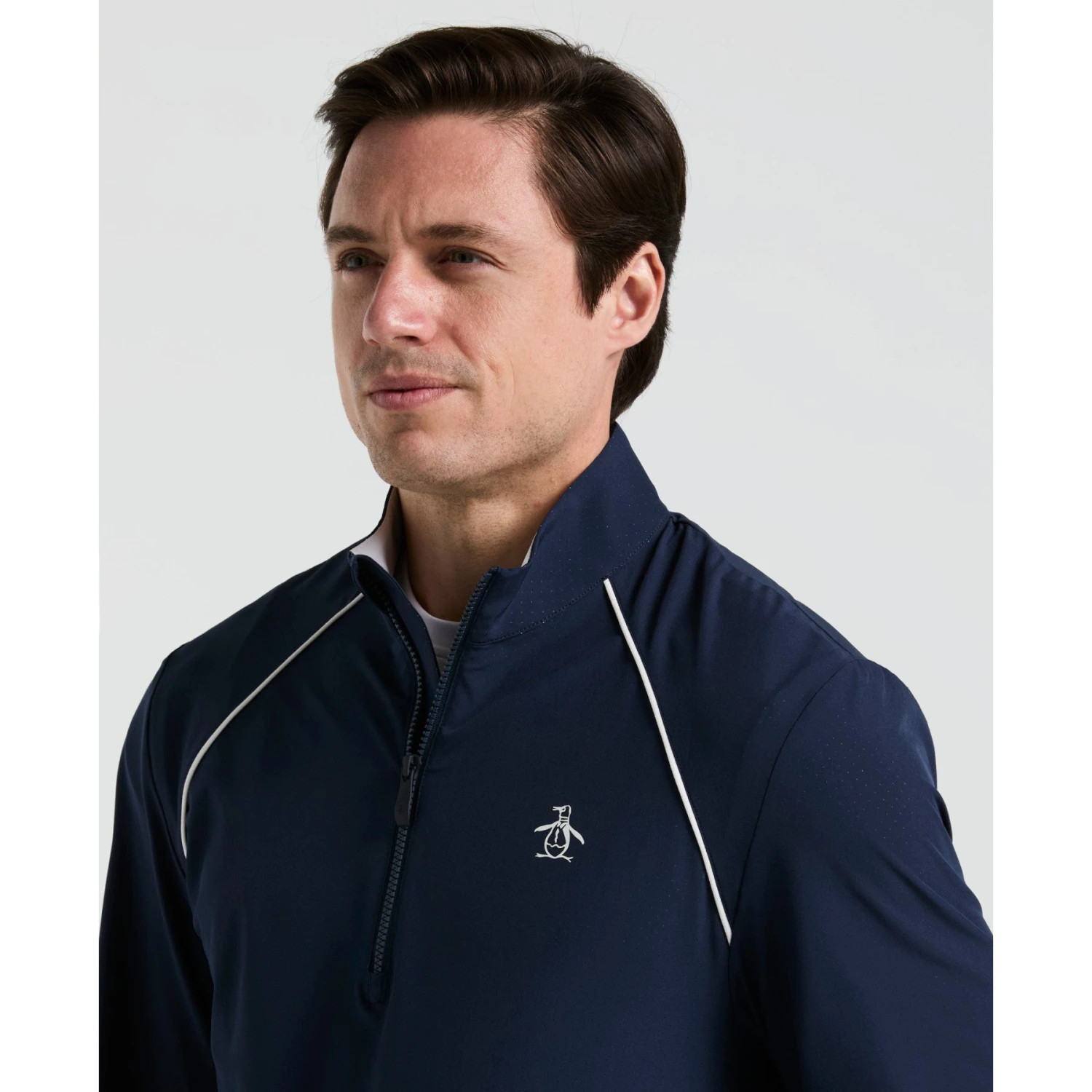 Original Penguin 1/4 Zip Tennis Jacket In Black Iris(14 Zip Tennis Jacket Blue O1wsf002gg 417) 3 Original Penguin 1/4 Zip Tennis Jacket In Black Iris(14 Zip Tennis Jacket Blue O1wsf002gg 417) - Image 3
