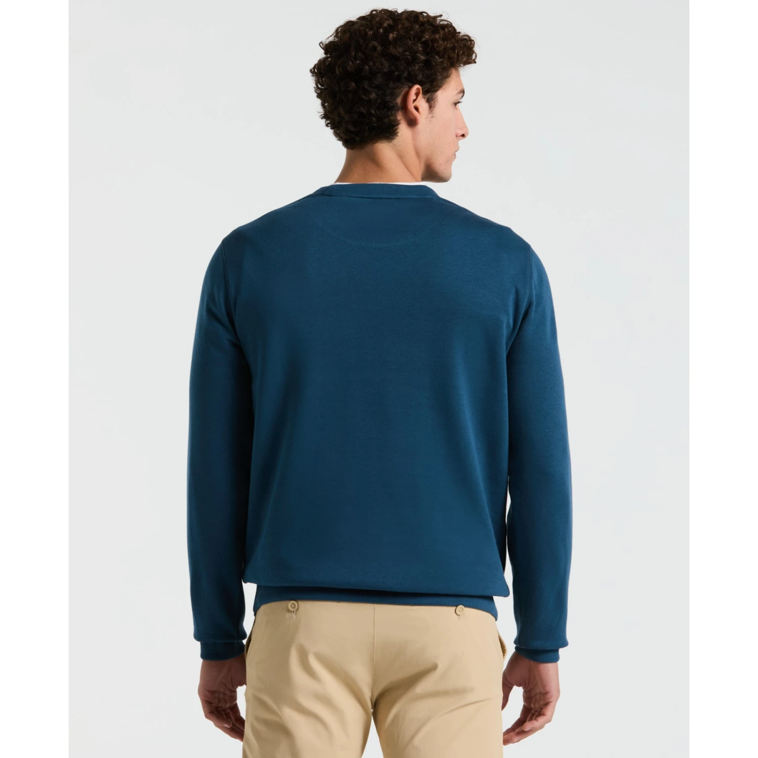 Original Penguin Fleece Chest Stripe Crew Neck Sweater In Blue Wing Teal(Fleece Chest Stripe Crew Neck Sweater Blue Ocks2500gp 415) 2 Original Penguin Fleece Chest Stripe Crew Neck Sweater In Blue Wing Teal(Fleece Chest Stripe Crew Neck Sweater Blue Ocks2500gp 415) - Image 2