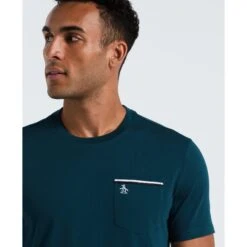 Original Penguin Earl Tape Tipped Pocket T-Shirt In Reflecting Pond(Earl Tape Tipped Pocket T Shirt Blue Ocksb025gp 470) 6 Original Penguin Earl Tape Tipped Pocket T-Shirt In Reflecting Pond(Earl Tape Tipped Pocket T Shirt Blue Ocksb025gp 470) -Original Penguin Outlet OCKSB025 470 alt2
