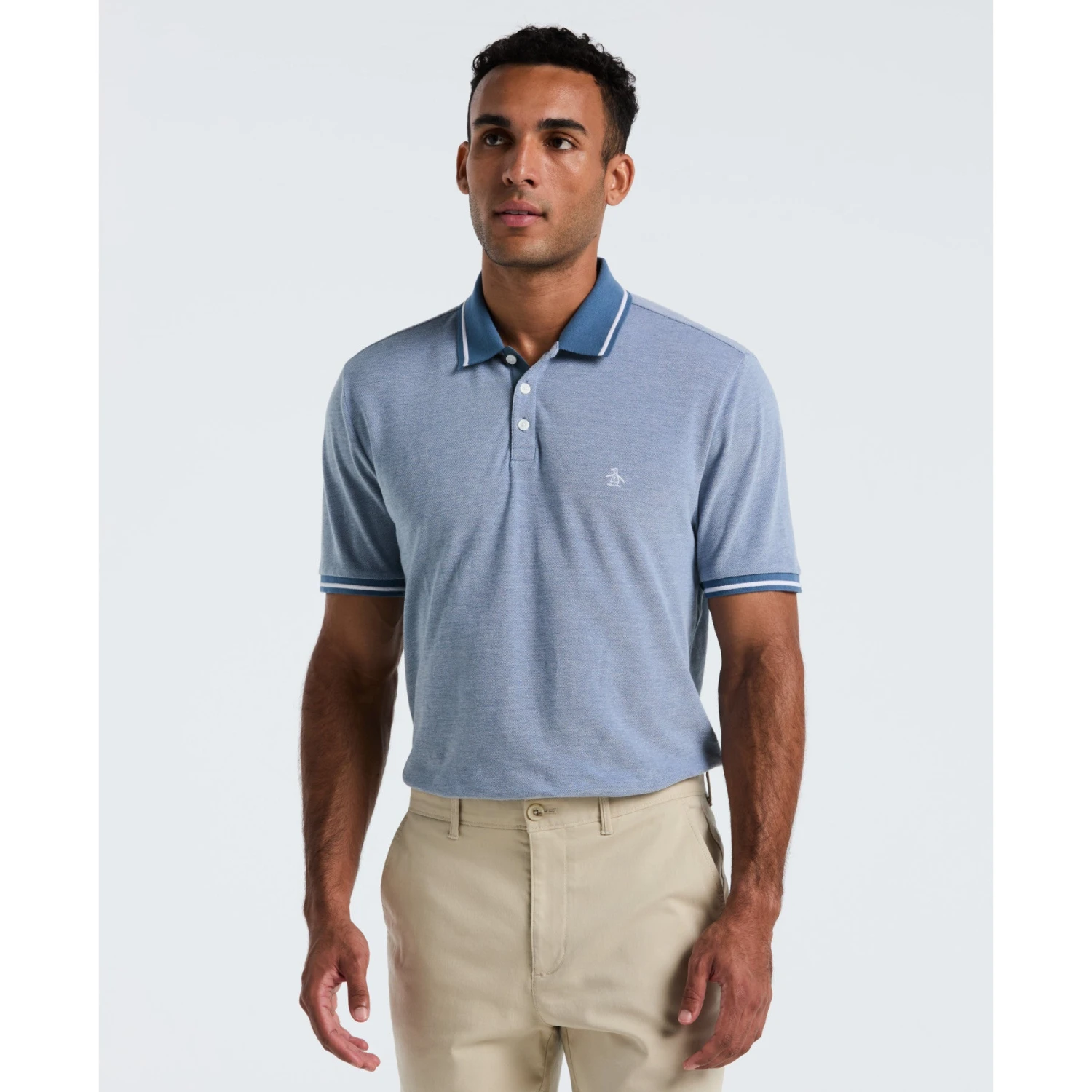 Original Penguin Birdseye Pique Tipped Polo Shirt In Copen Blue(Birdseye Pique Tipped Polo Shirt Blue Ocksb510gp 443) 1 Original Penguin Birdseye Pique Tipped Polo Shirt In Copen Blue(Birdseye Pique Tipped Polo Shirt Blue Ocksb510gp 443)