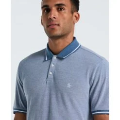 Original Penguin Birdseye Pique Tipped Polo Shirt In Copen Blue(Birdseye Pique Tipped Polo Shirt Blue Ocksb510gp 443) 6 Original Penguin Birdseye Pique Tipped Polo Shirt In Copen Blue(Birdseye Pique Tipped Polo Shirt Blue Ocksb510gp 443) -Original Penguin Outlet OCKSB510 443 alt2