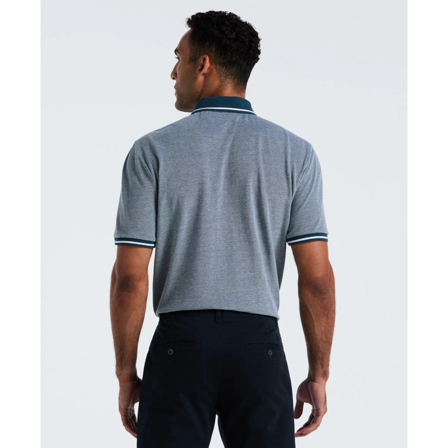 Original Penguin Birdseye Pique Tipped Polo Shirt In Reflecting Pond(Birdseye Pique Tipped Polo Shirt Blue Ocksb510gp 470) 2 Original Penguin Birdseye Pique Tipped Polo Shirt In Reflecting Pond(Birdseye Pique Tipped Polo Shirt Blue Ocksb510gp 470) - Image 2