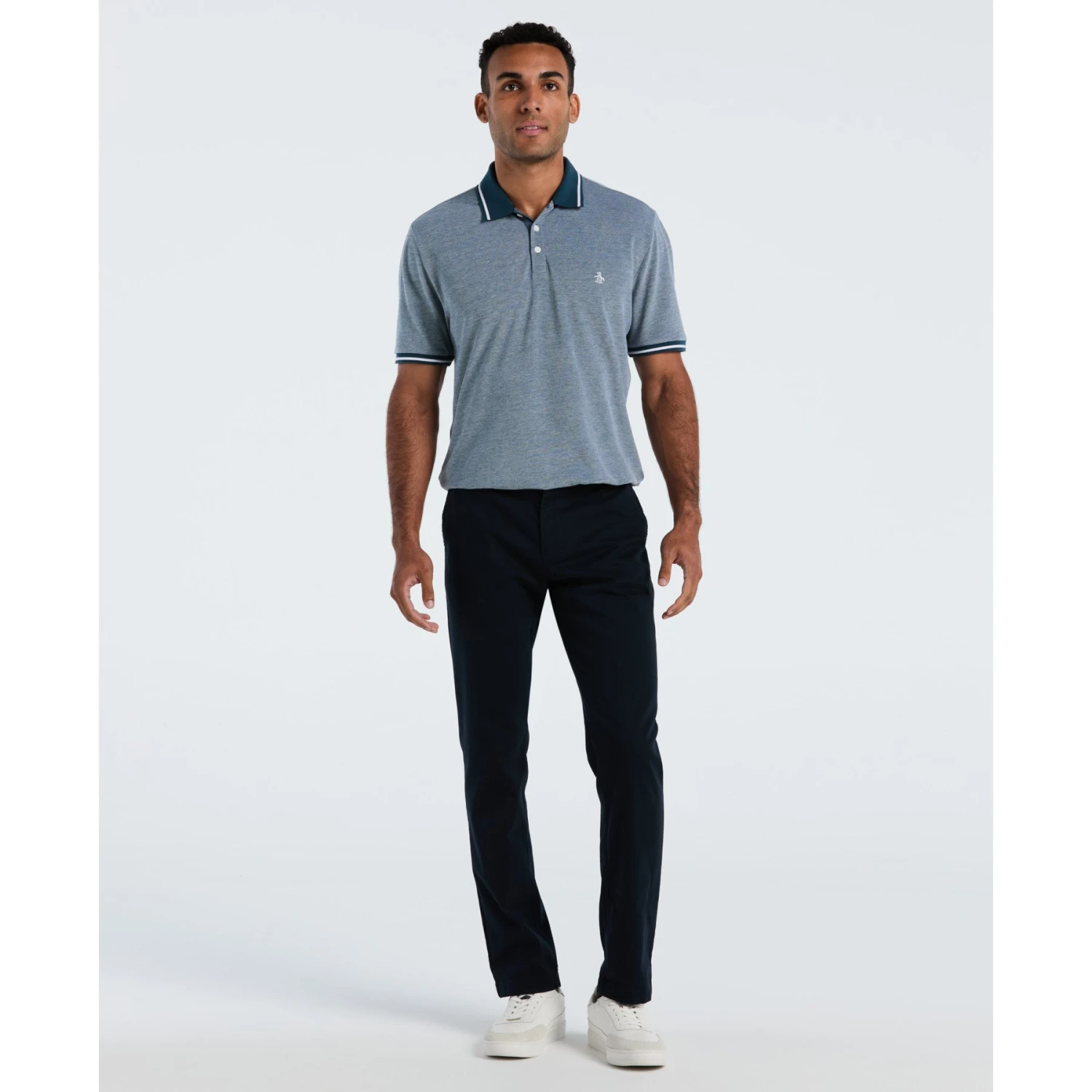Original Penguin Birdseye Pique Tipped Polo Shirt In Reflecting Pond(Birdseye Pique Tipped Polo Shirt Blue Ocksb510gp 470) 4 Original Penguin Birdseye Pique Tipped Polo Shirt In Reflecting Pond(Birdseye Pique Tipped Polo Shirt Blue Ocksb510gp 470) - Image 4