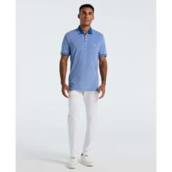 Original Penguin Birdseye Pique Tipped Polo Shirt In Classic Blue(Birdseye Pique Tipped Polo Shirt Blue Ocksb510gp 488) 7 Original Penguin Birdseye Pique Tipped Polo Shirt In Classic Blue(Birdseye Pique Tipped Polo Shirt Blue Ocksb510gp 488) -Original Penguin Outlet OCKSB510 488 alt3