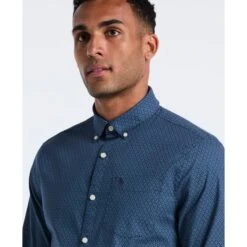 Original Penguin Micro Diamond Print Shirt In Sargasso Sea(Micro Diamond Print Shirt Blue Ocwf2516gp 485) 6 Original Penguin Micro Diamond Print Shirt In Sargasso Sea(Micro Diamond Print Shirt Blue Ocwf2516gp 485) -Original Penguin Outlet OCWF2516 485 alt2