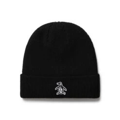 Original Penguin Cuffed Beanie In Caviar(Cuffed Golf Beanie Black Ogafe071gg 001)