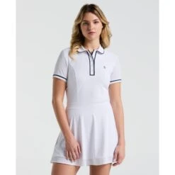 Original Penguin Women's Veronica Short Sleeve Dress In Bright White(Womens Tennis Veronica Mesh Dress White Ogdsc007gg 118)