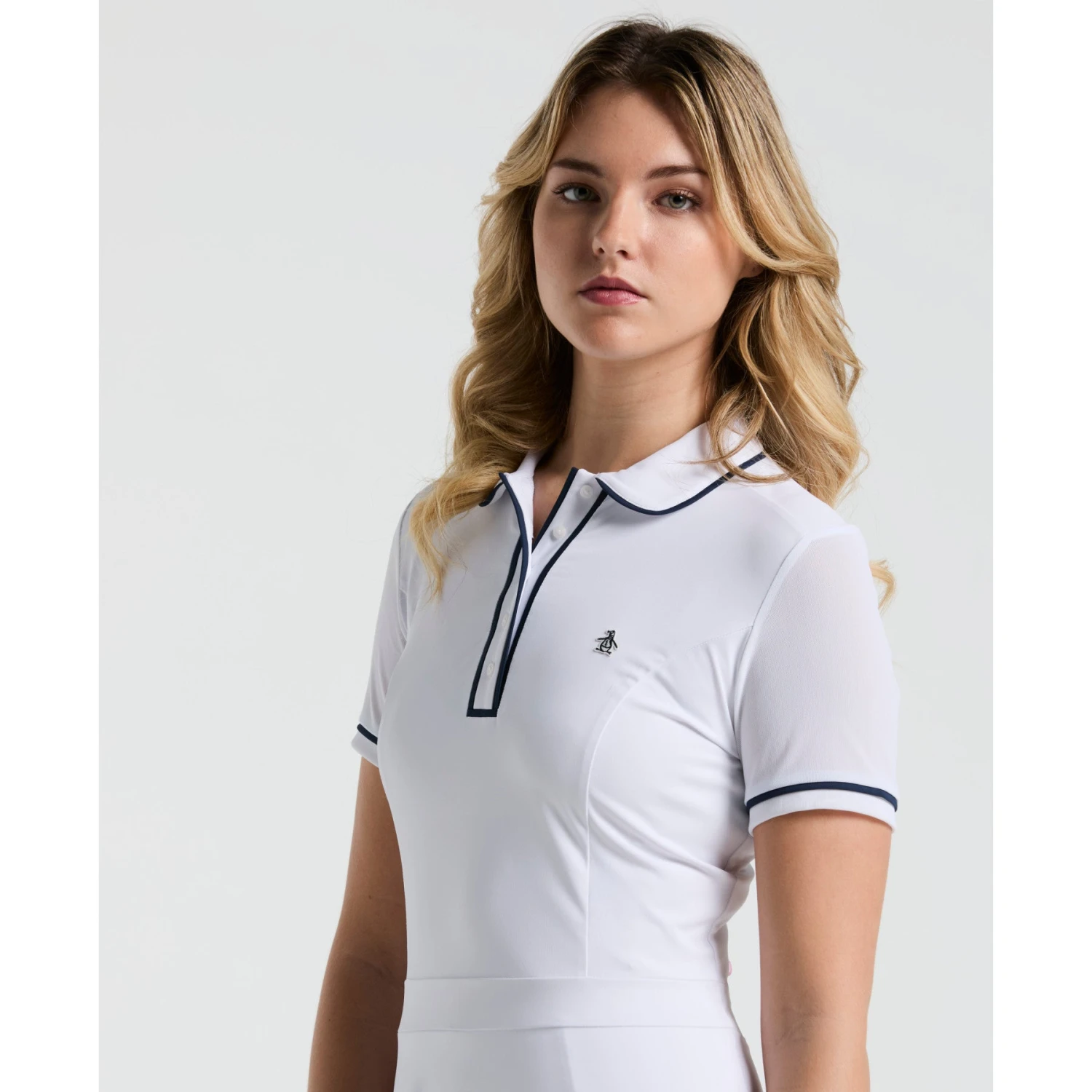 Original Penguin Women's Veronica Short Sleeve Dress In Bright White(Womens Tennis Veronica Mesh Dress White Ogdsc007gg 118) 3 Original Penguin Women's Veronica Short Sleeve Dress In Bright White(Womens Tennis Veronica Mesh Dress White Ogdsc007gg 118) - Image 3
