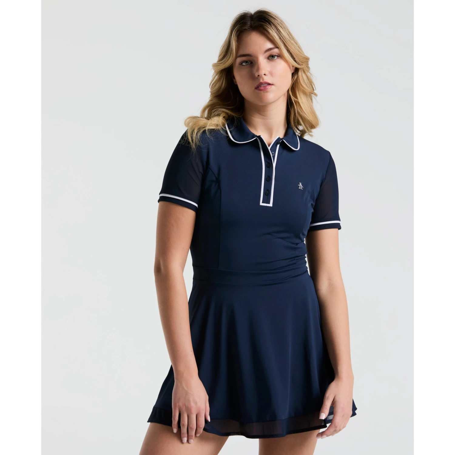 Original Penguin Women's Veronica Short Sleeve Dress In Black Iris(Womens Tennis Veronica Mesh Dress Blue Ogdsc007gg 417) 1 Original Penguin Women's Veronica Short Sleeve Dress In Black Iris(Womens Tennis Veronica Mesh Dress Blue Ogdsc007gg 417)