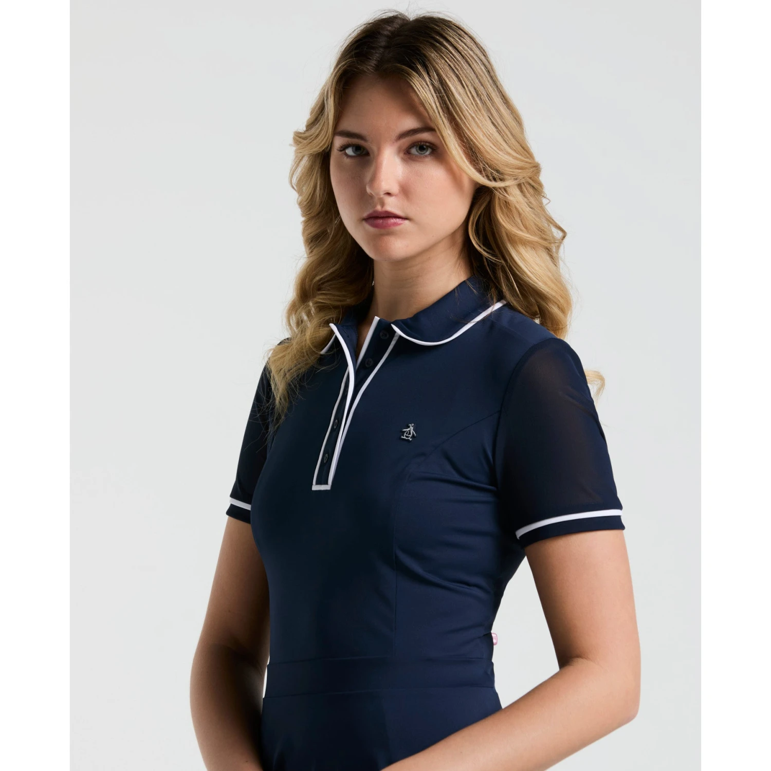 Original Penguin Women's Veronica Short Sleeve Dress In Black Iris(Womens Tennis Veronica Mesh Dress Blue Ogdsc007gg 417) 3 Original Penguin Women's Veronica Short Sleeve Dress In Black Iris(Womens Tennis Veronica Mesh Dress Blue Ogdsc007gg 417) - Image 3