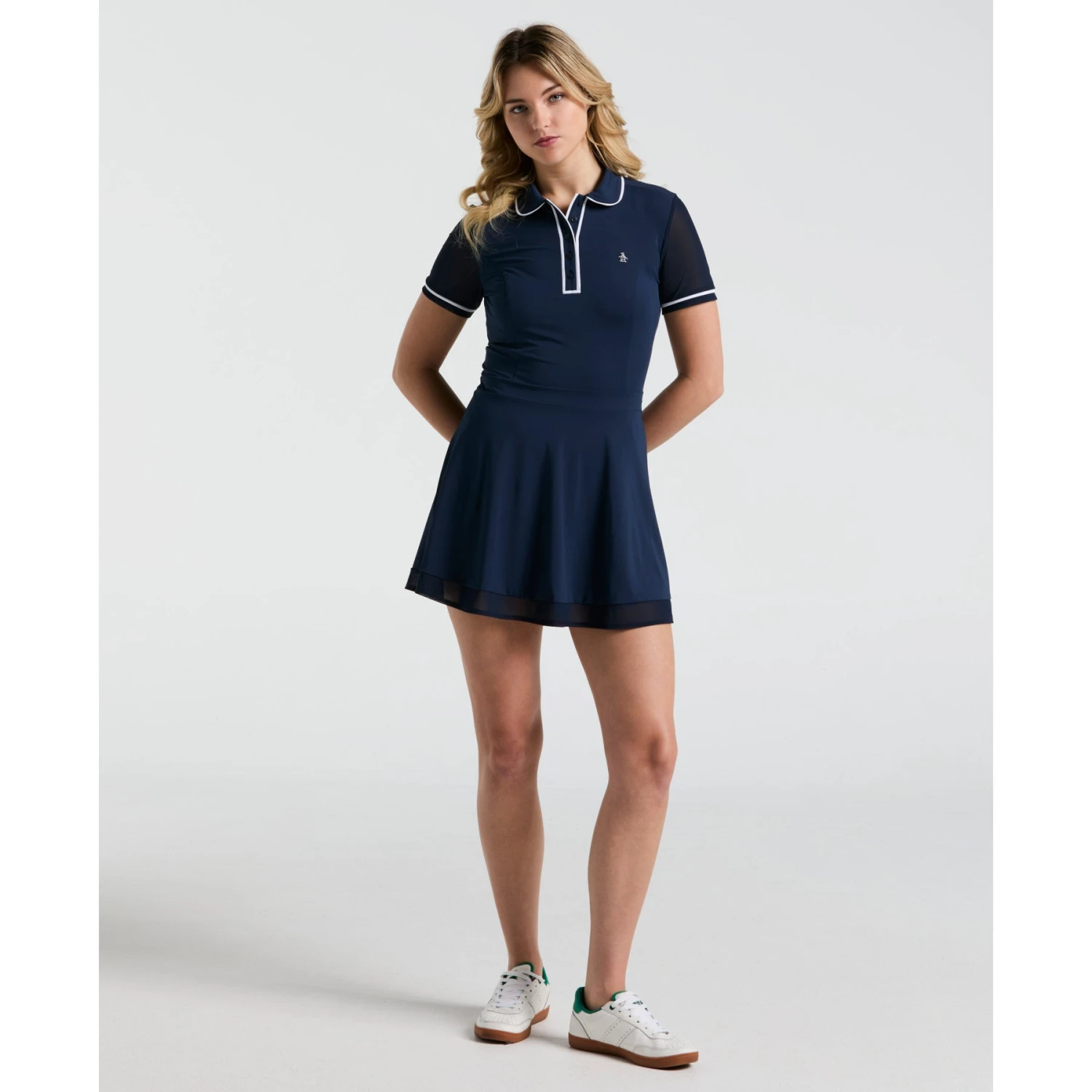 Original Penguin Women's Veronica Short Sleeve Dress In Black Iris(Womens Tennis Veronica Mesh Dress Blue Ogdsc007gg 417) 4 Original Penguin Women's Veronica Short Sleeve Dress In Black Iris(Womens Tennis Veronica Mesh Dress Blue Ogdsc007gg 417) - Image 4