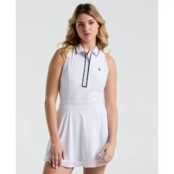 Original Penguin Women's Veronica Sleeveless Dress In Bright White(Veronica Golf Dress With Shorts White Ogdse054gg 118)