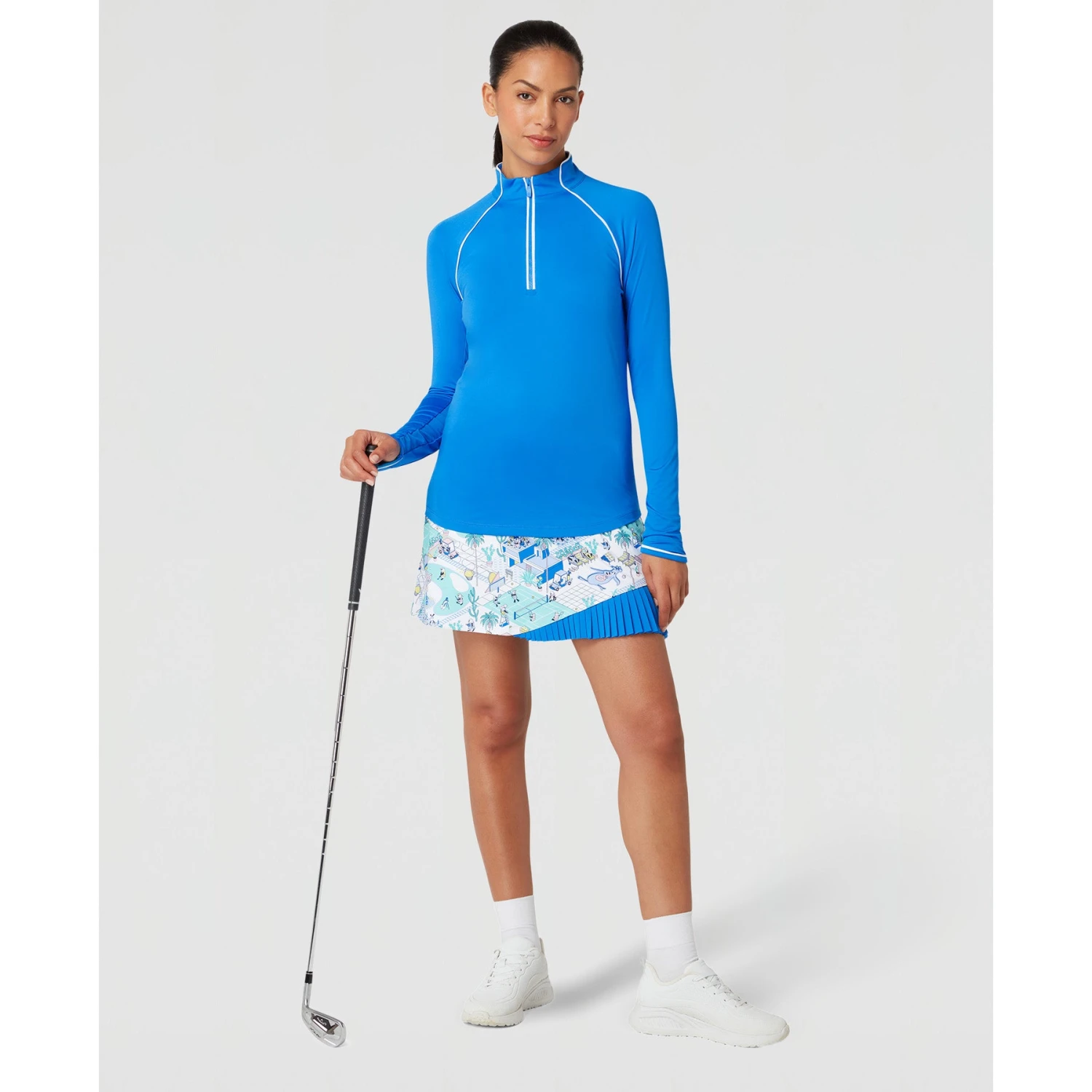 Original Penguin Women's Long Sleeve Top With Sun Protection In French Blue(Womens Long Sleeve Top With Sun Protection Blue Ogksc098gg 478) 4 Original Penguin Women's Long Sleeve Top With Sun Protection In French Blue(Womens Long Sleeve Top With Sun Protection Blue Ogksc098gg 478) - Image 4