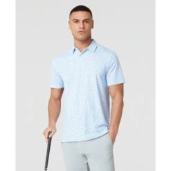Original Penguin Retro Geo Print Golf Polo Shirt In French Blue(Retro Geo Print Golf Polo Shirt Blue Ogksc0e6gg 478)