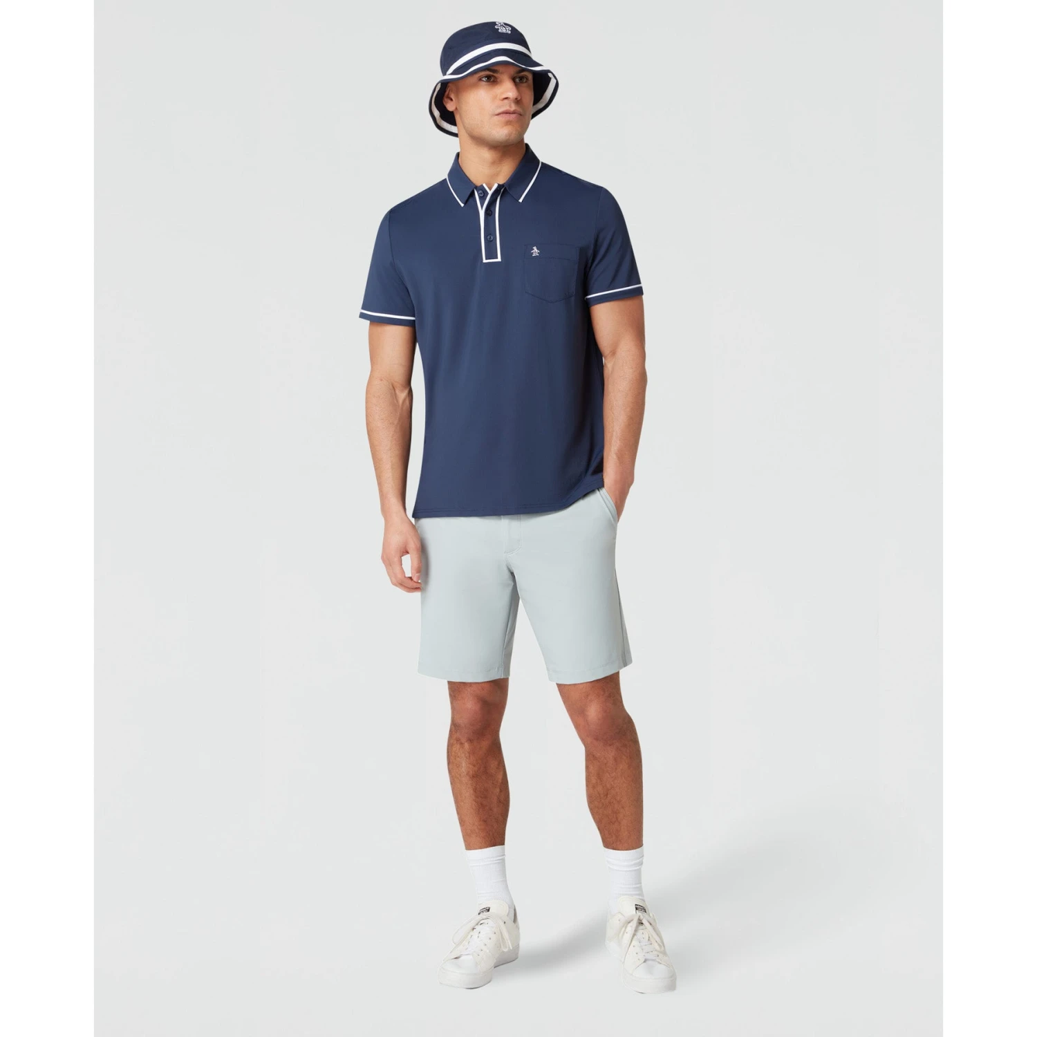 Original Penguin Technical Earl Short Sleeve Golf Polo Shirt In Black Iris(Technical Earl Golf Polo Blue Ogkse002gg 417) 4 Original Penguin Technical Earl Short Sleeve Golf Polo Shirt In Black Iris(Technical Earl Golf Polo Blue Ogkse002gg 417) - Image 4