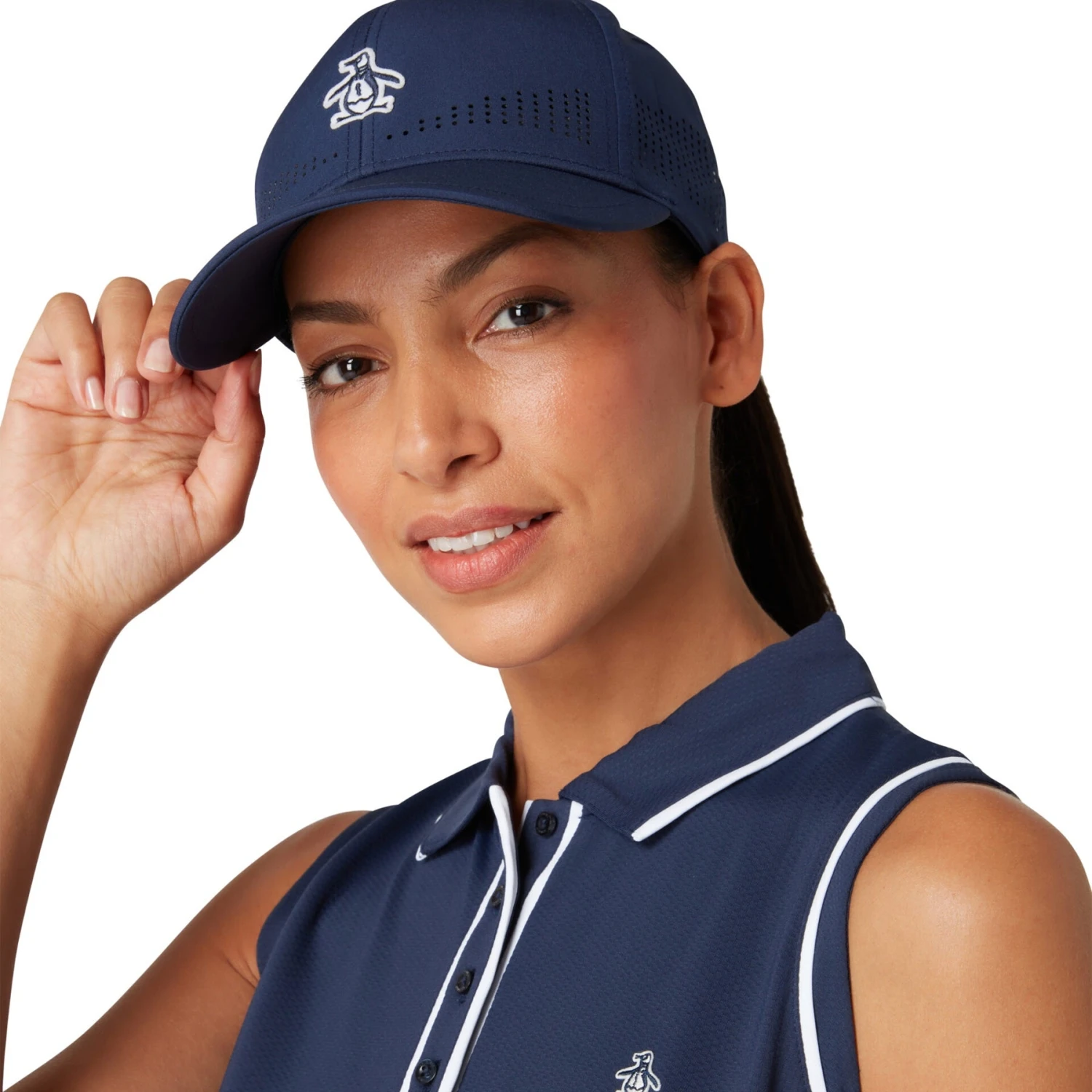 Original Penguin Women's Country Club Perforated Golf Cap In Black Iris(Womens Country Club Perforated Golf Cap Blue Ogasf092gg 417) 2 Original Penguin Women's Country Club Perforated Golf Cap In Black Iris(Womens Country Club Perforated Golf Cap Blue Ogasf092gg 417) - Image 2