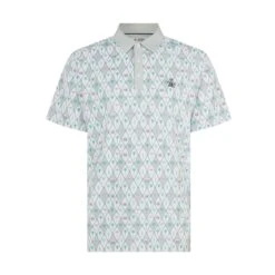 Original Penguin All Over Lattice Cocktail Print Earl Golf Polo Shirt In Bright White(All Over Lattice Cocktail Print Earl Golf Polo Shirt White Ogksf015gg 118) -Original Penguin Outlet OGKSF015 118 01 scaled 1