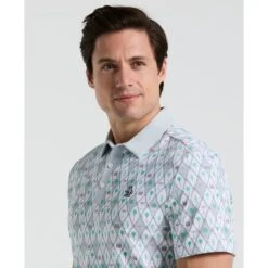 Original Penguin All Over Lattice Cocktail Print Earl Golf Polo Shirt In Bright White(All Over Lattice Cocktail Print Earl Golf Polo Shirt White Ogksf015gg 118) -Original Penguin Outlet OGKSF015 118 alt2