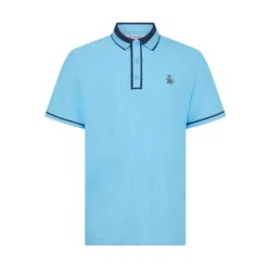 Original Penguin Ribbed Earl Blocked Golf Polo Shirt In Blue Grotto(Ribbed Earl Blocked Golf Polo Shirt Blue Ogksf016gg 457) 9 Original Penguin Ribbed Earl Blocked Golf Polo Shirt In Blue Grotto(Ribbed Earl Blocked Golf Polo Shirt Blue Ogksf016gg 457) -Original Penguin Outlet OGKSF016 457 alt4