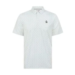 Original Penguin All Over Lifesaver Print Golf Polo Shirt In Bright White(All Over Lifesaver Print Golf Polo Shirt White Ogksf018gg 118) 9 Original Penguin All Over Lifesaver Print Golf Polo Shirt In Bright White(All Over Lifesaver Print Golf Polo Shirt White Ogksf018gg 118) -Original Penguin Outlet OGKSF018 118 front scaled 1