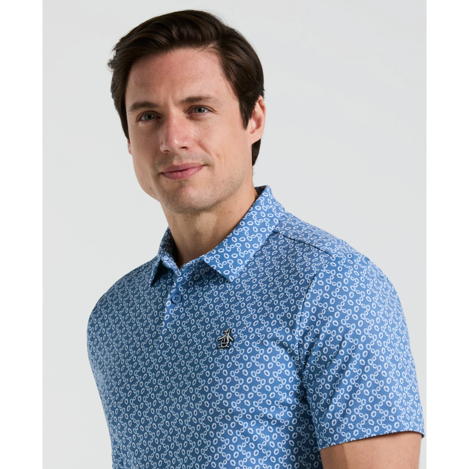 Original Penguin All Over Lifesaver Print Golf Polo Shirt In Quiet Harbour(All Over Lifesaver Print Golf Polo Shirt Blue Ogksf018gg 453) 3 Original Penguin All Over Lifesaver Print Golf Polo Shirt In Quiet Harbour(All Over Lifesaver Print Golf Polo Shirt Blue Ogksf018gg 453) - Image 3