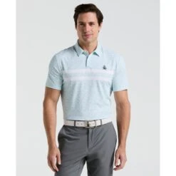 Original Penguin Engineered Novelty Stripe Printed Golf Polo Shirt In Bright White(Engineered Novelty Stripe Printed Golf Polo Shirt White Ogksf019gg 118)