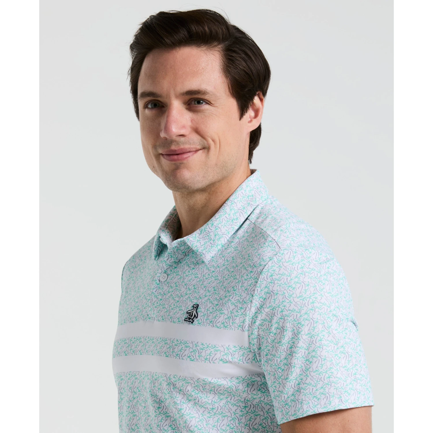 Original Penguin Engineered Novelty Stripe Printed Golf Polo Shirt In Bright White(Engineered Novelty Stripe Printed Golf Polo Shirt White Ogksf019gg 118) 3 Original Penguin Engineered Novelty Stripe Printed Golf Polo Shirt In Bright White(Engineered Novelty Stripe Printed Golf Polo Shirt White Ogksf019gg 118) - Image 3