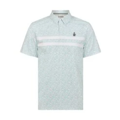 Original Penguin Engineered Novelty Stripe Printed Golf Polo Shirt In Bright White(Engineered Novelty Stripe Printed Golf Polo Shirt White Ogksf019gg 118) 9 Original Penguin Engineered Novelty Stripe Printed Golf Polo Shirt In Bright White(Engineered Novelty Stripe Printed Golf Polo Shirt White Ogksf019gg 118) -Original Penguin Outlet OGKSF019 118 front scaled 1