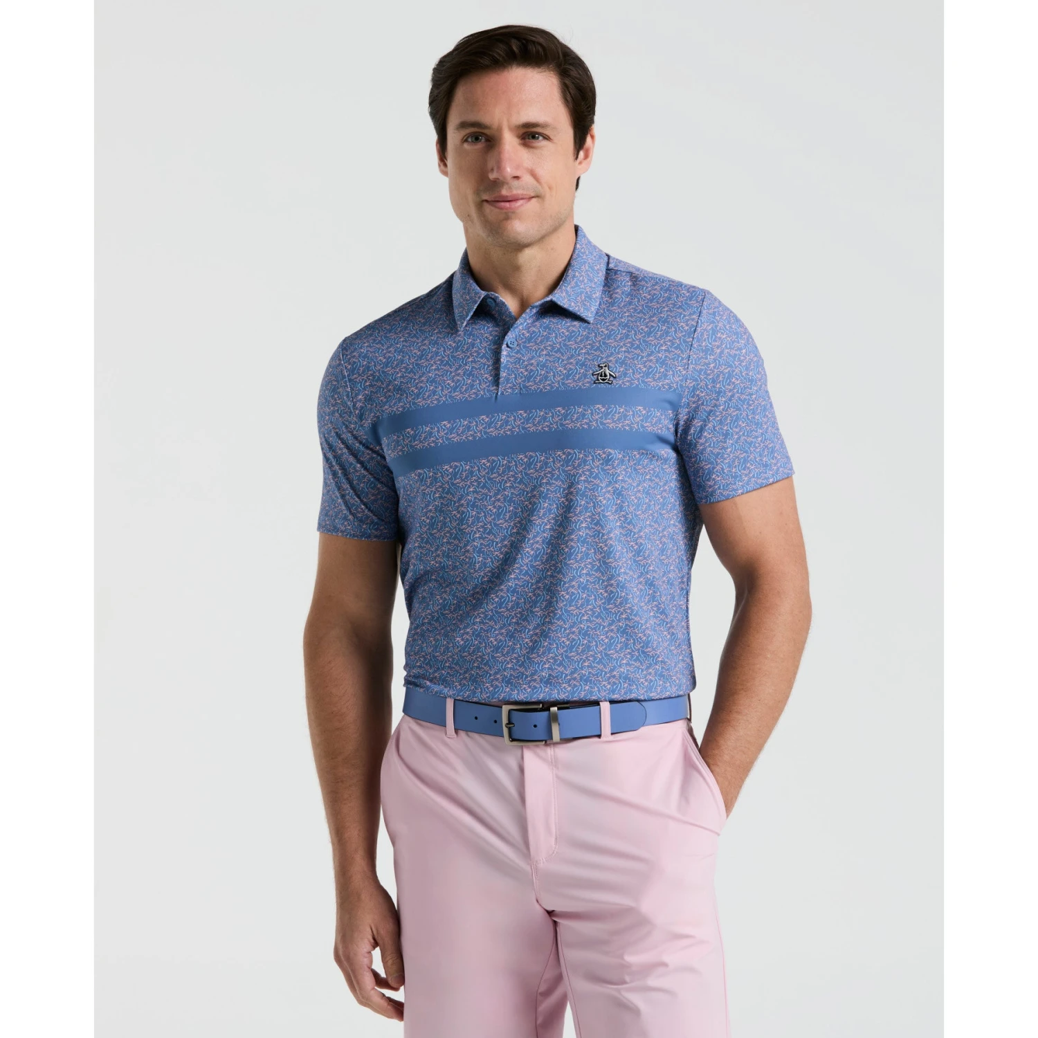 Original Penguin Engineered Novelty Stripe Printed Golf Polo Shirt In Quiet Harbour(Engineered Novelty Stripe Printed Golf Polo Shirt Blue Ogksf019gg 453) 1 Original Penguin Engineered Novelty Stripe Printed Golf Polo Shirt In Quiet Harbour(Engineered Novelty Stripe Printed Golf Polo Shirt Blue Ogksf019gg 453)