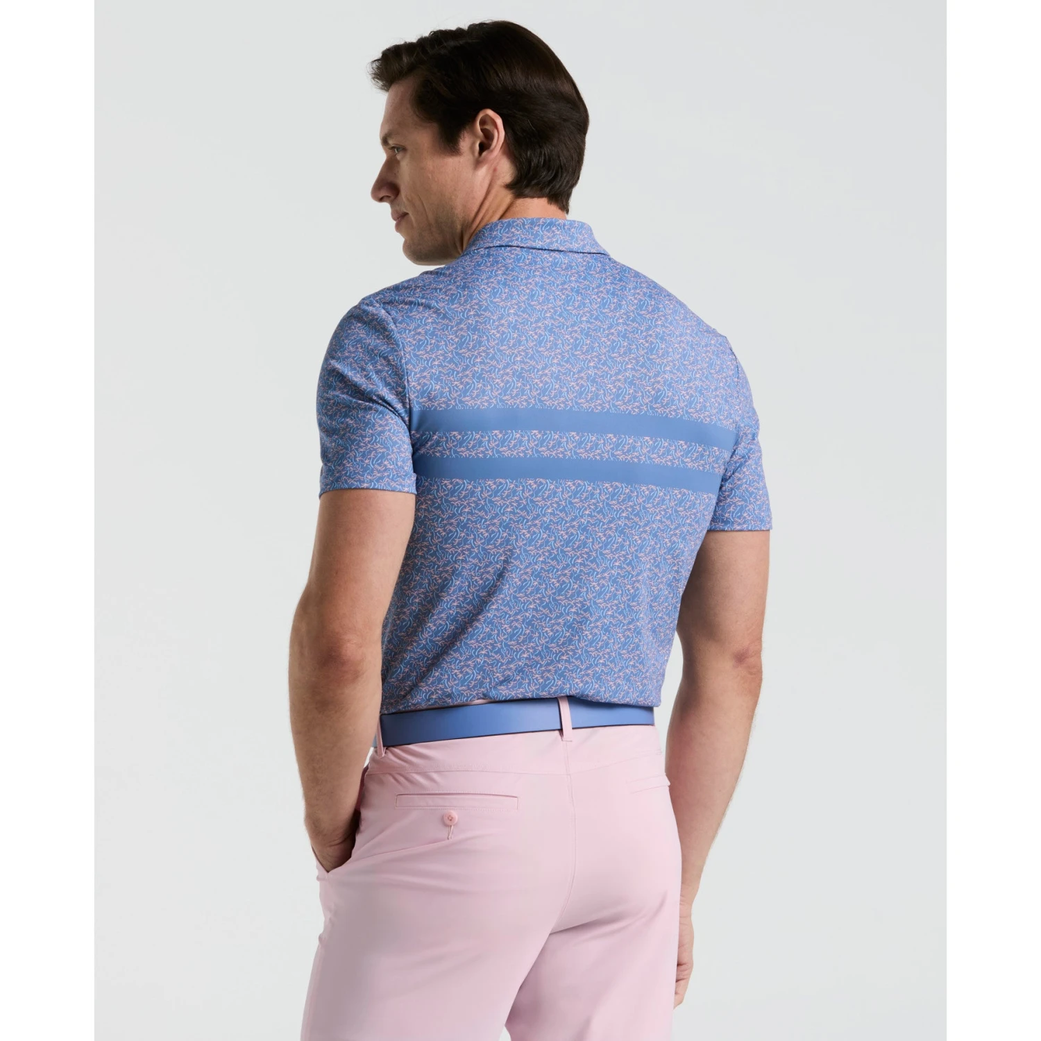 Original Penguin Engineered Novelty Stripe Printed Golf Polo Shirt In Quiet Harbour(Engineered Novelty Stripe Printed Golf Polo Shirt Blue Ogksf019gg 453) 2 Original Penguin Engineered Novelty Stripe Printed Golf Polo Shirt In Quiet Harbour(Engineered Novelty Stripe Printed Golf Polo Shirt Blue Ogksf019gg 453) - Image 2
