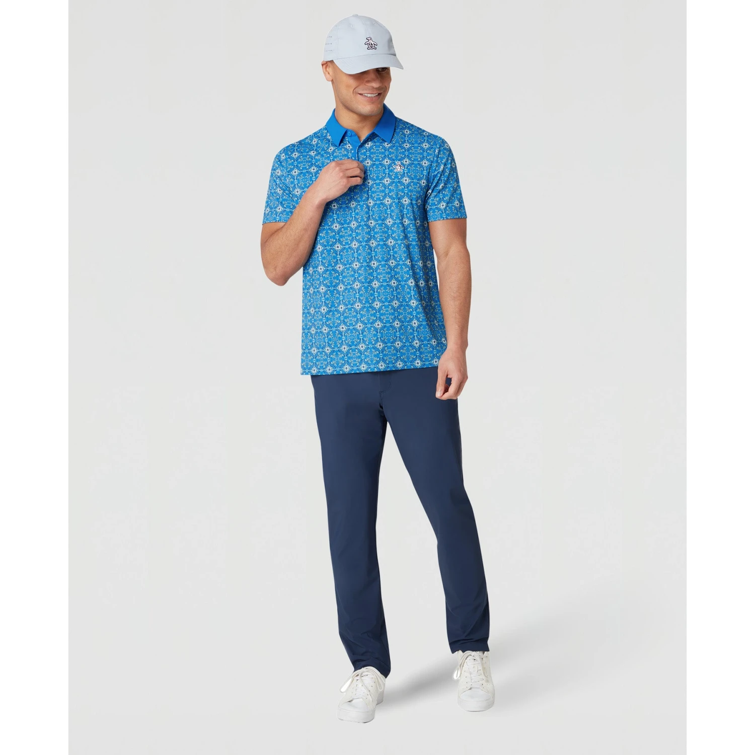 Original Penguin All Over Cocktail Windowpane Printed Golf Polo Shirt In French Blue(All Over Cocktail Windowpane Printed Golf Polo Shirt Blue Ogksf026gg 478) 4 Original Penguin All Over Cocktail Windowpane Printed Golf Polo Shirt In French Blue(All Over Cocktail Windowpane Printed Golf Polo Shirt Blue Ogksf026gg 478) - Image 4