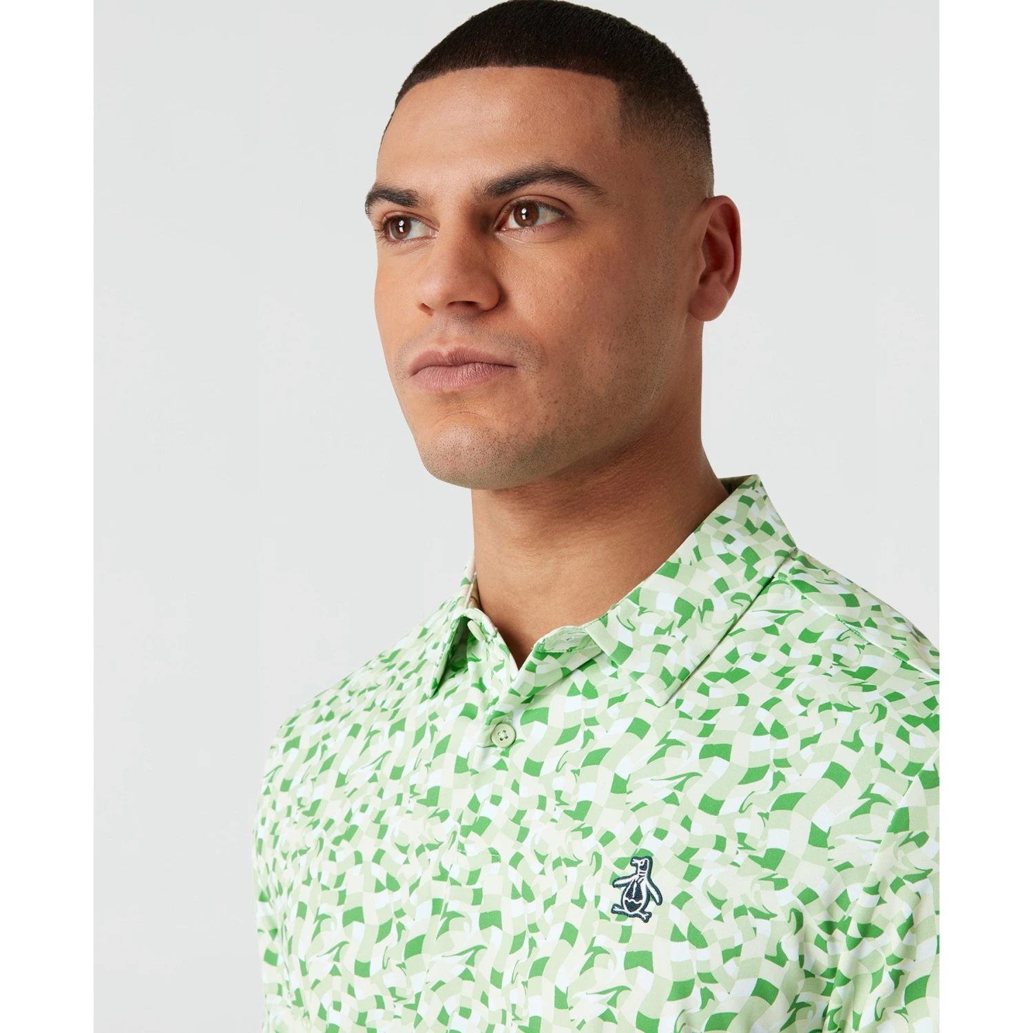 Original Penguin All Over Print Underwater Mosaic Golf Polo Shirt In Sprucestone(All Over Print Underwater Mosaic Golf Polo Shirt Green Ogksf027gg 338) 3 Original Penguin All Over Print Underwater Mosaic Golf Polo Shirt In Sprucestone(All Over Print Underwater Mosaic Golf Polo Shirt Green Ogksf027gg 338) - Image 3