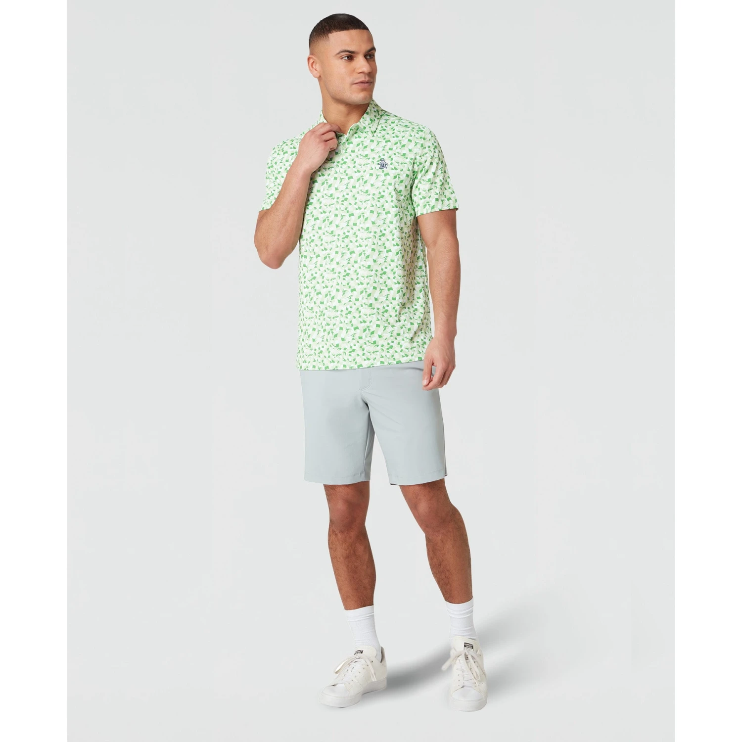 Original Penguin All Over Print Underwater Mosaic Golf Polo Shirt In Sprucestone(All Over Print Underwater Mosaic Golf Polo Shirt Green Ogksf027gg 338) 4 Original Penguin All Over Print Underwater Mosaic Golf Polo Shirt In Sprucestone(All Over Print Underwater Mosaic Golf Polo Shirt Green Ogksf027gg 338) - Image 4