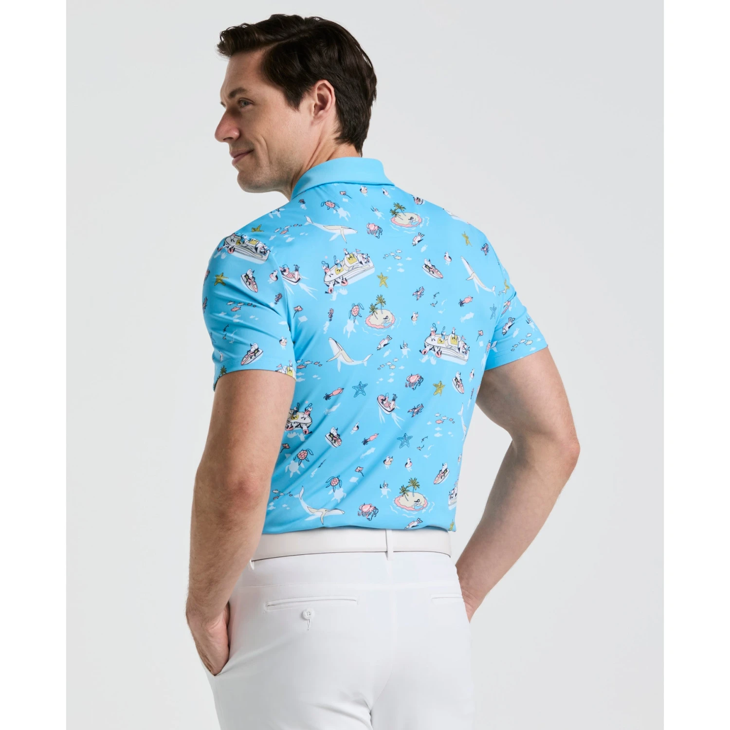 Original Penguin All Over Pete'n The Boat Printed Golf Polo Shirt In Blue Grotto(All Over Peten The Boat Printed Golf Polo Shirt Blue Ogksf028gg 457) 2 Original Penguin All Over Pete'n The Boat Printed Golf Polo Shirt In Blue Grotto(All Over Peten The Boat Printed Golf Polo Shirt Blue Ogksf028gg 457) - Image 2