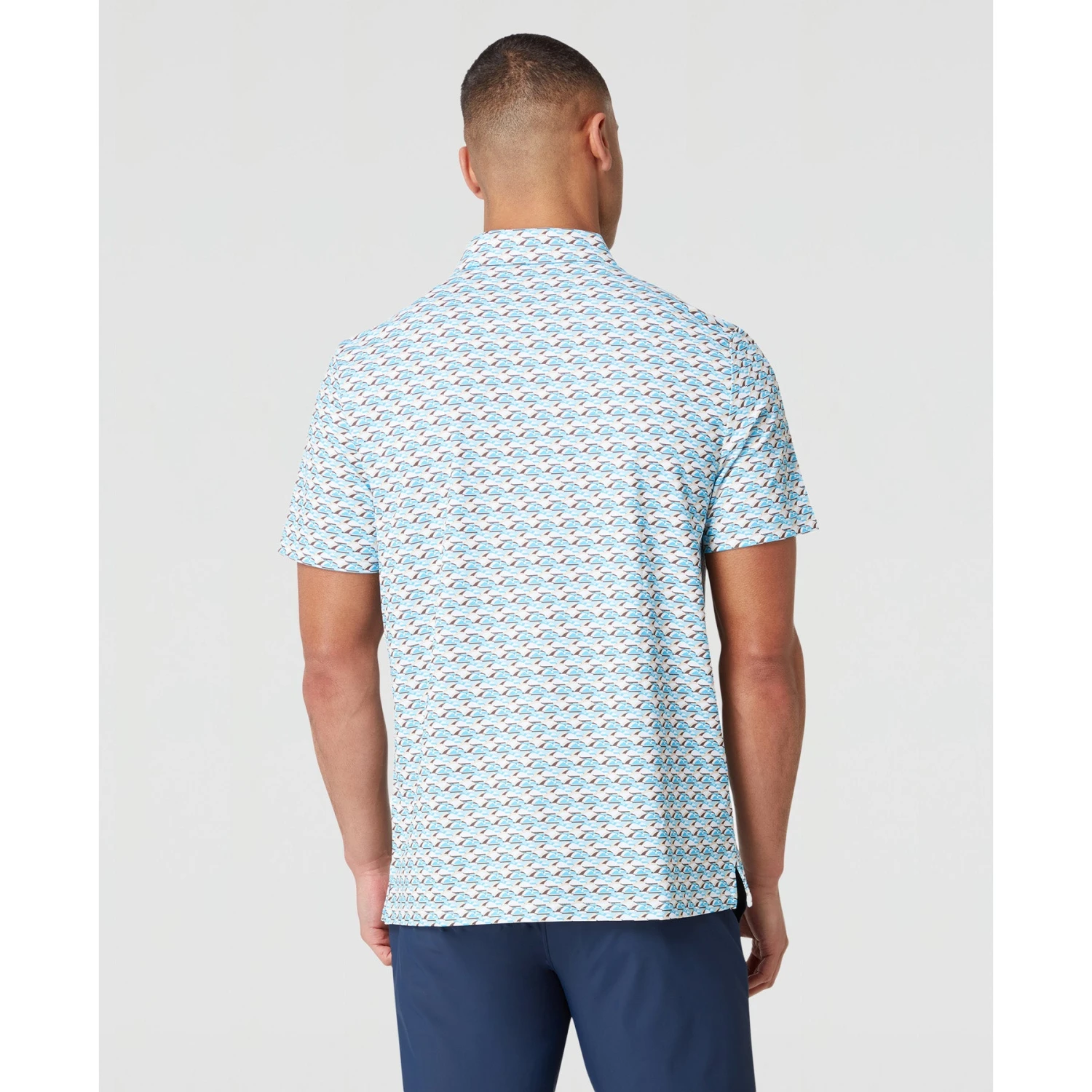 Original Penguin Layered Umbrella Print Golf Polo Shirt In Blue Grotto(Layered Umbrella Print Golf Polo Shirt Blue Ogksf029gg 457) 2 Original Penguin Layered Umbrella Print Golf Polo Shirt In Blue Grotto(Layered Umbrella Print Golf Polo Shirt Blue Ogksf029gg 457) - Image 2