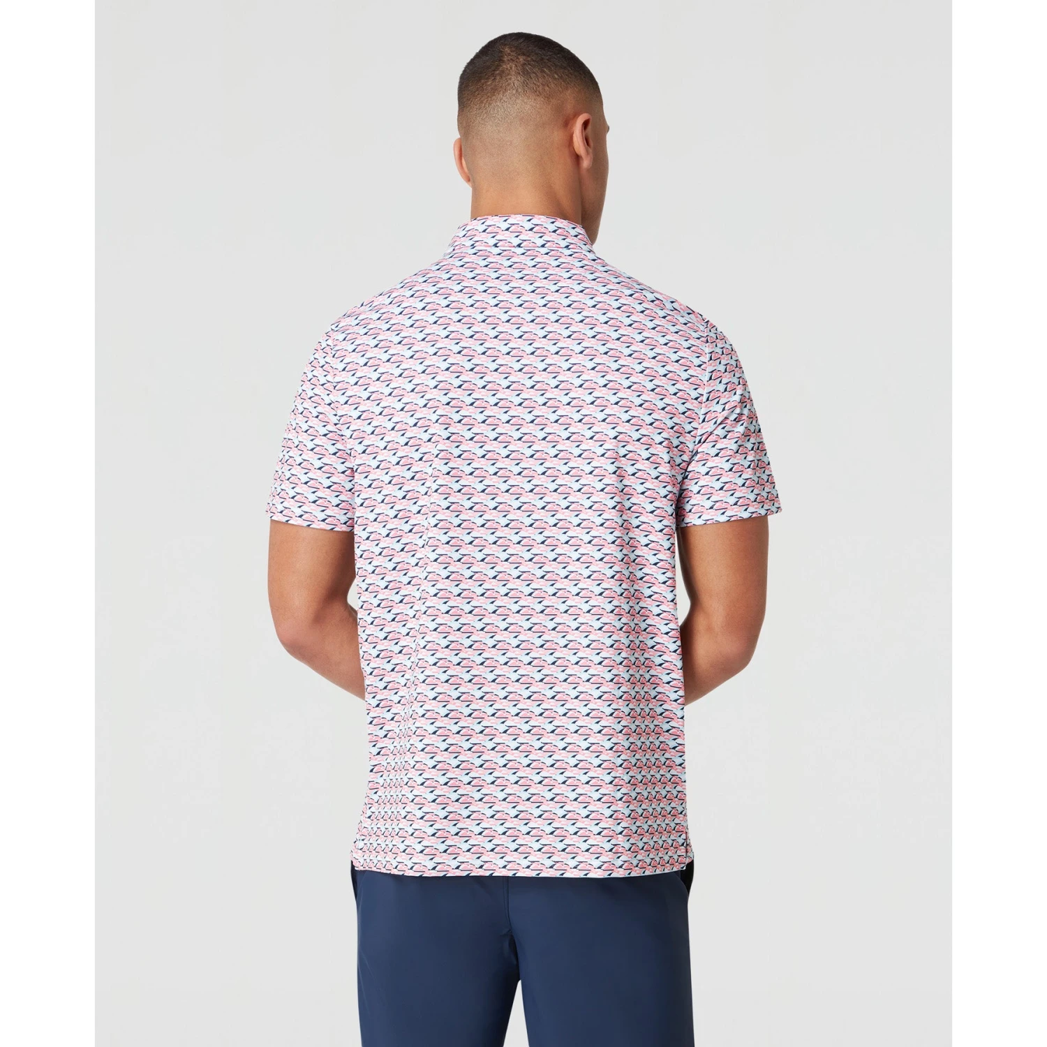 Original Penguin Layered Umbrella Print Golf Polo Shirt In Murex Shell(Layered Umbrella Print Golf Polo Shirt Pink Ogksf029gg 680) 2 Original Penguin Layered Umbrella Print Golf Polo Shirt In Murex Shell(Layered Umbrella Print Golf Polo Shirt Pink Ogksf029gg 680) - Image 2