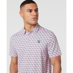 Original Penguin Layered Umbrella Print Golf Polo Shirt In Murex Shell(Layered Umbrella Print Golf Polo Shirt Pink Ogksf029gg 680) 7 Original Penguin Layered Umbrella Print Golf Polo Shirt In Murex Shell(Layered Umbrella Print Golf Polo Shirt Pink Ogksf029gg 680) -Original Penguin Outlet OGKSF029 680 alt2