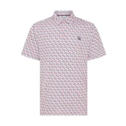 Original Penguin Layered Umbrella Print Golf Polo Shirt In Murex Shell(Layered Umbrella Print Golf Polo Shirt Pink Ogksf029gg 680) 9 Original Penguin Layered Umbrella Print Golf Polo Shirt In Murex Shell(Layered Umbrella Print Golf Polo Shirt Pink Ogksf029gg 680) -Original Penguin Outlet OGKSF029 680 alt4