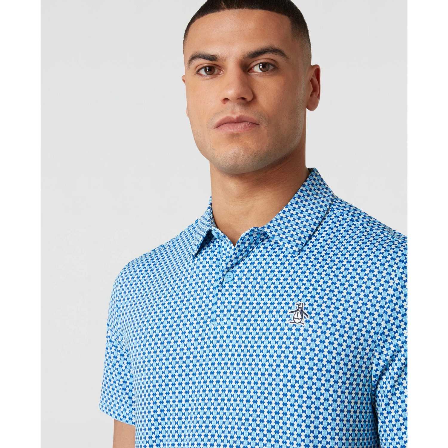 Original Penguin All Over Pete's Bowtie Micro Print Golf Polo Shirt In Blue Grotto(All Over Petes Bowtie Micro Print Golf Polo Shirt Blue Ogksf031gg 457) 3 Original Penguin All Over Pete's Bowtie Micro Print Golf Polo Shirt In Blue Grotto(All Over Petes Bowtie Micro Print Golf Polo Shirt Blue Ogksf031gg 457) - Image 3